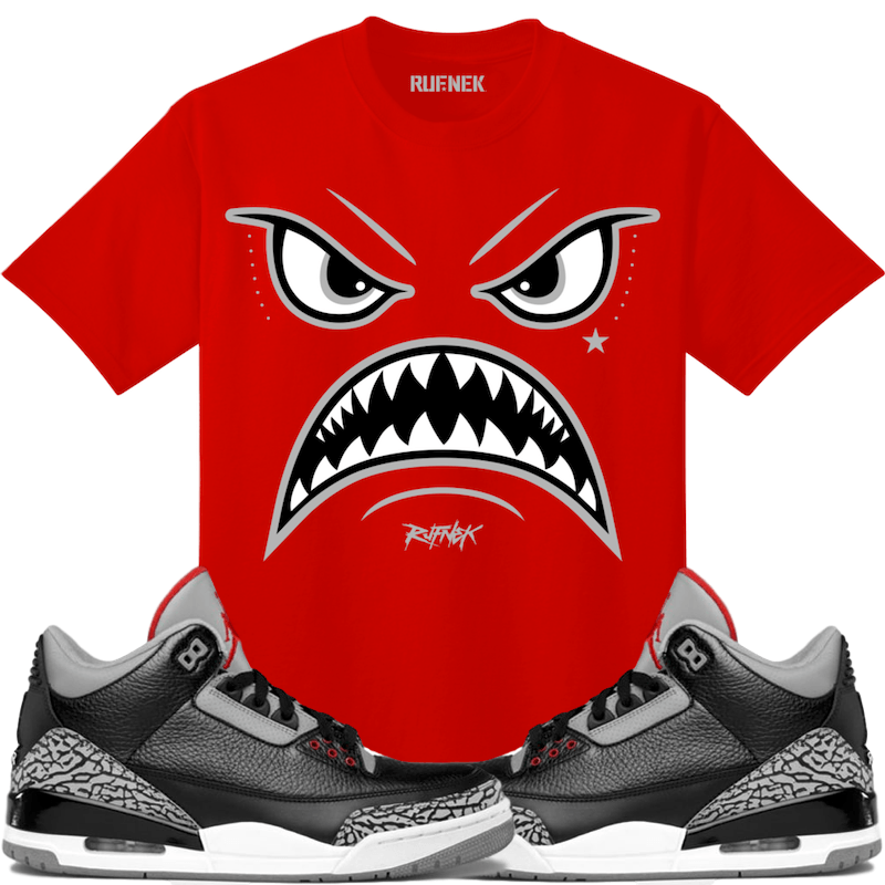 Jordan 3 Black Cement Sneaker Tees Shirt - WARFACE