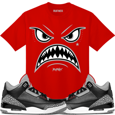 Jordan 3 Black Cement Sneaker Tees Shirt - WARFACE