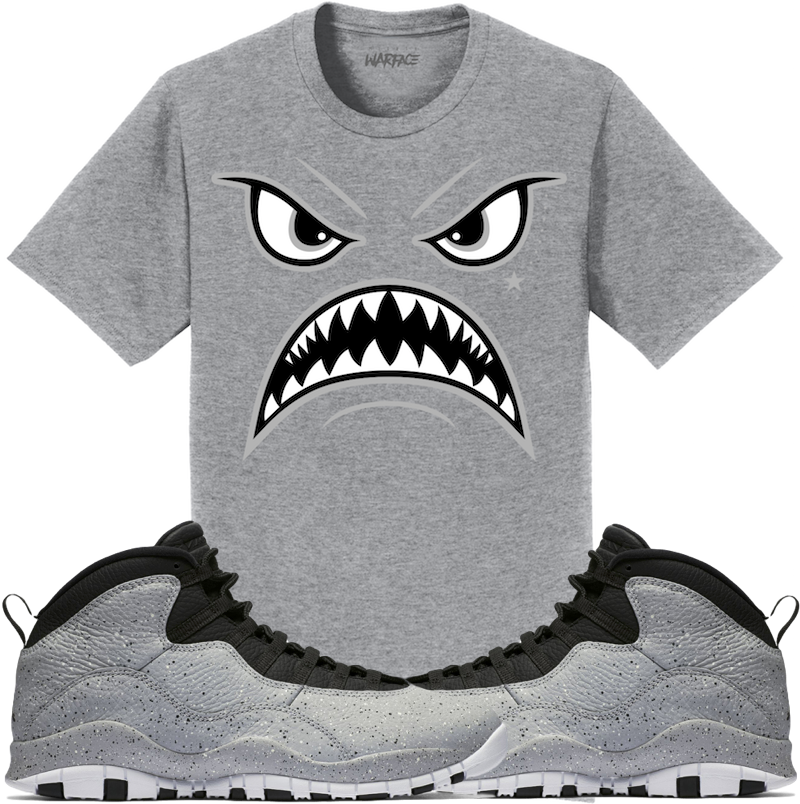 Jordan Retro 10 Smoke Grey Cement Sneaker Tees Shirt - OREO WARFACE