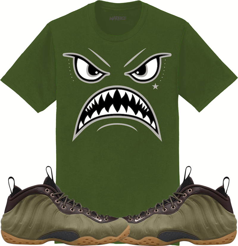 Olive Foamposites Sneaker Tees Shirt to Match - OREO WARFACE