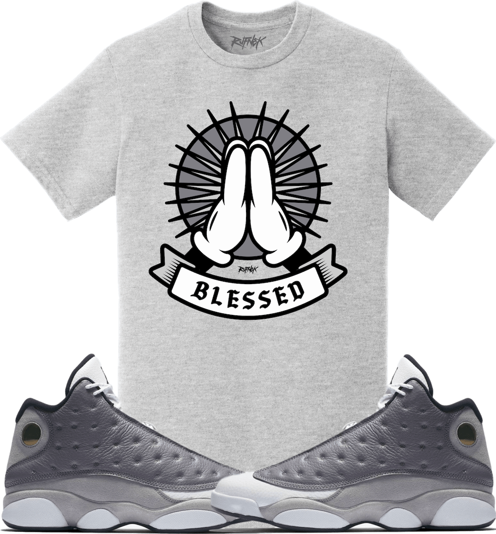 Jordan 13 Atmosphere Grey Sneaker Tees Shirt to Match - BLESSED HANDS