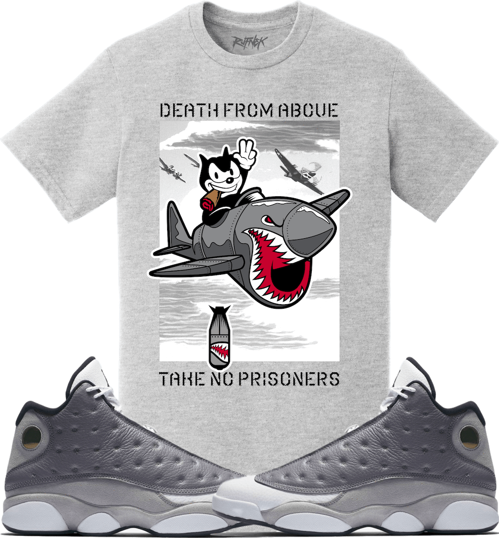 Jordan 13 Atmosphere Grey Sneaker Tees Shirt to Match - BOMBER FELIX