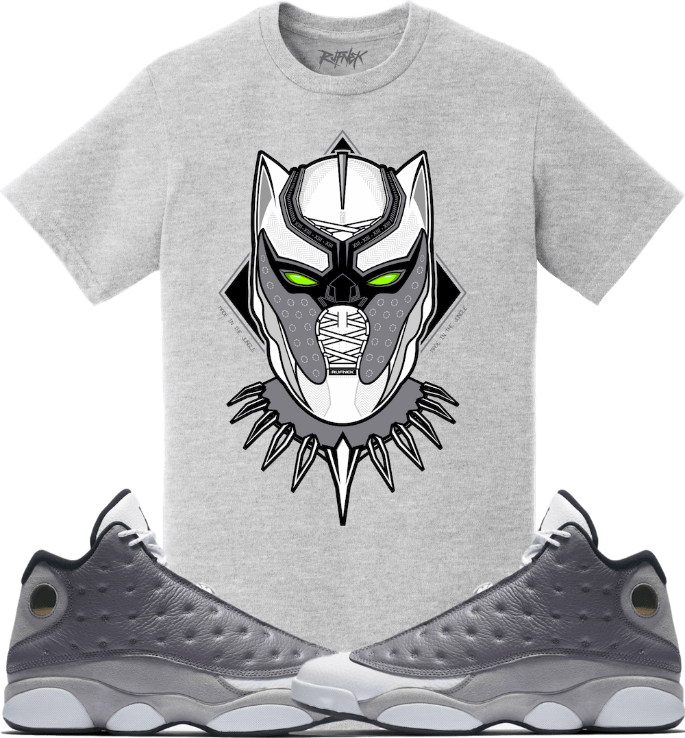 Jordan 13 Atmosphere Grey Sneaker Tees Shirt to Match - PANTHER