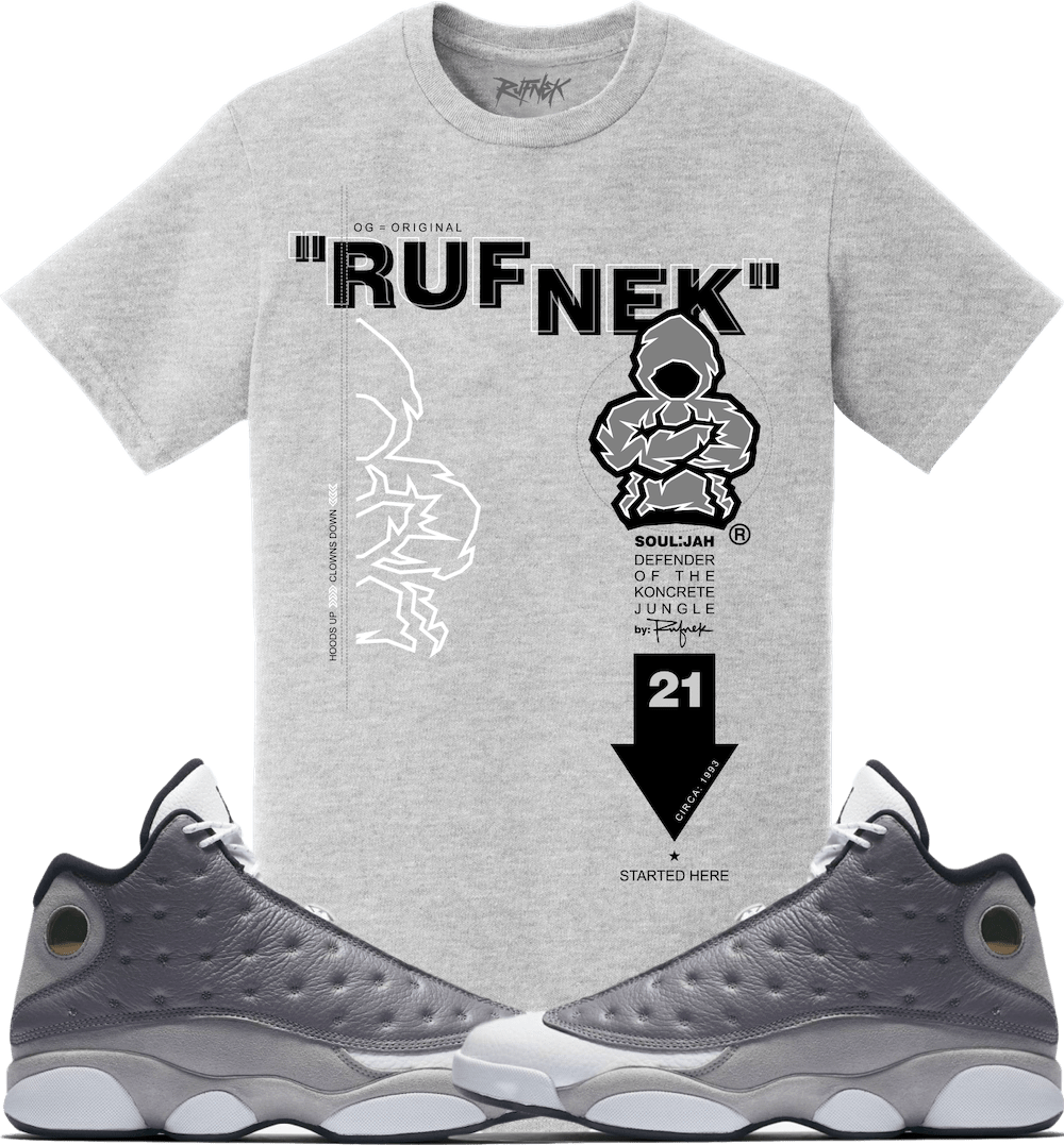 Jordan 13 Atmosphere Grey Sneaker Tees Shirt to Match - STARTED HERE