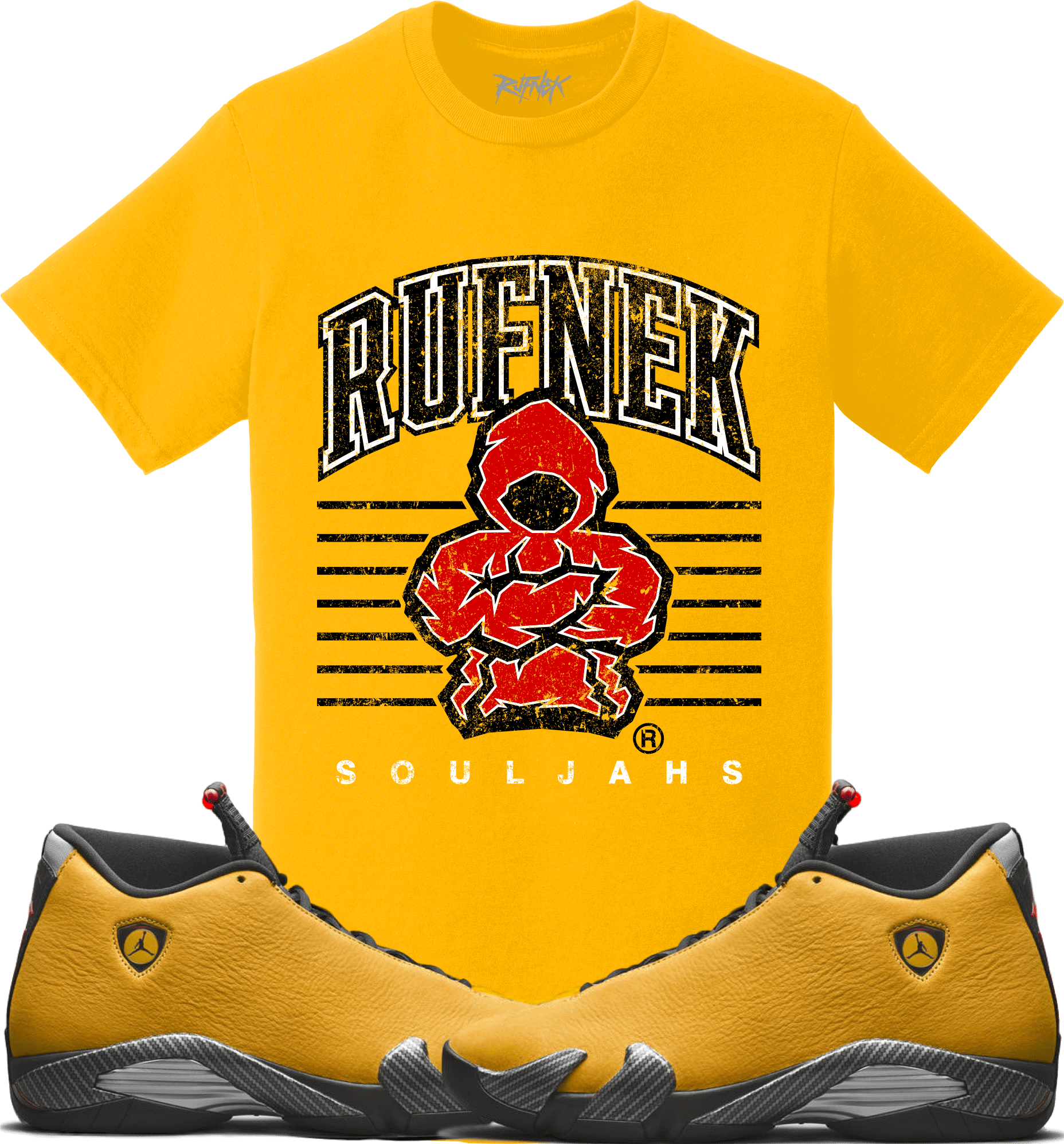 Jordan 14 Reverse Ferrari Yellow Sneaker Tees Shirt - RUFNEK SCRIMMAGE