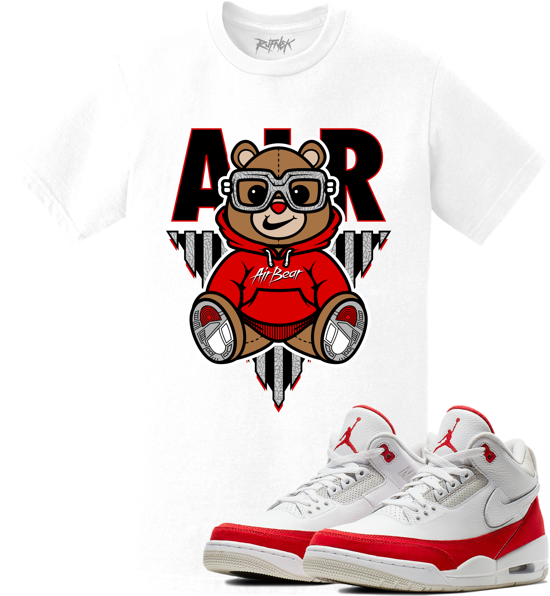 Jordan 3 Tinker Katrina University Red Sneaker Tees Shirt - AIR BEAR