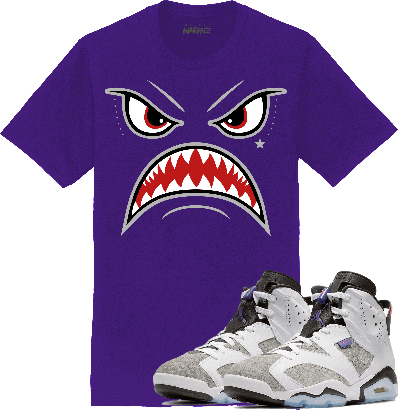 Jordan 6 Flint Sneaker Tees Shirt to Match - BRED WARFACE