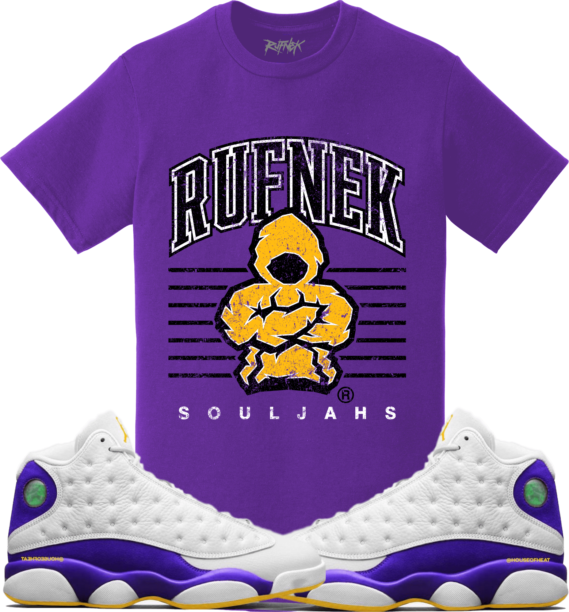 Jordan Retro 13 Lakers Sneaker Tees Shirt to Match - RUFNEK SCRIMMAGE