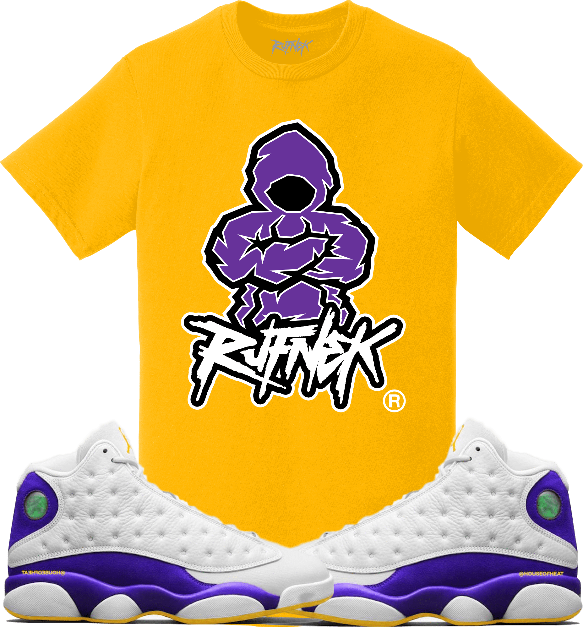 Jordan Retro 13 Lakers Sneaker Tees Shirt to Match - SUPER SOULJAH