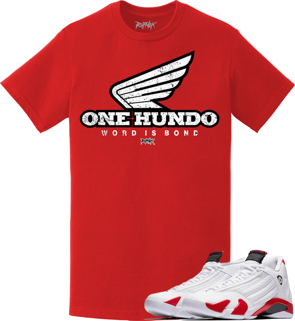 Jordan Retro 14 Candy Cane Sneaker Tees Shirt - ONE HUNDO
