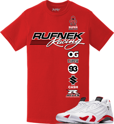 Jordan Retro 14 Candy Cane Sneaker Tees Shirt - RUFNEK RACING