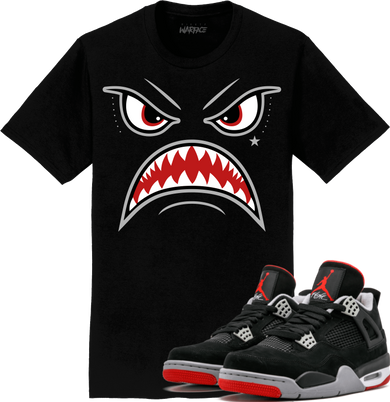 Jordan Retro 4 Bred 2019 Sneaker Tees Shirt - BRED WARFACE