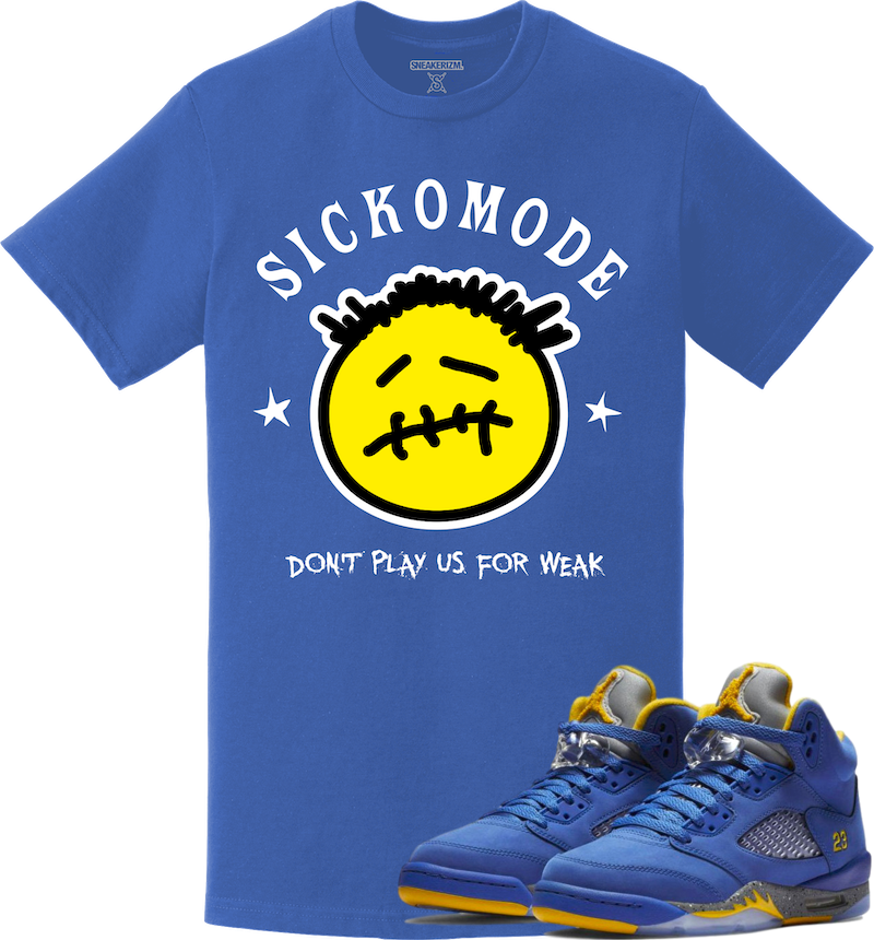 Jordan Retro 5 Laney Sneaker Tees Shirt to Match - SICKO MODE
