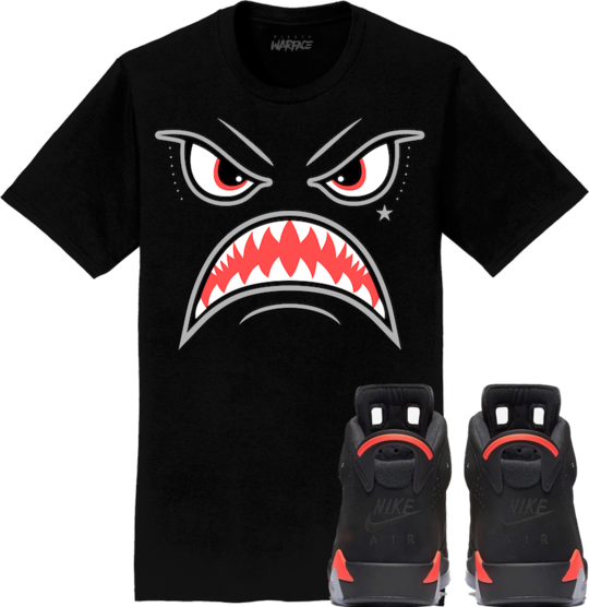 Jordan Retro 6 Black Infrared 2019 Sneaker Tees Shirt to Match - WARFACE