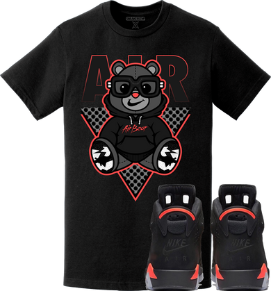 Jordan Retro 6 Black Infrared Sneaker Tees Shirt to Match - AIR BEAR
