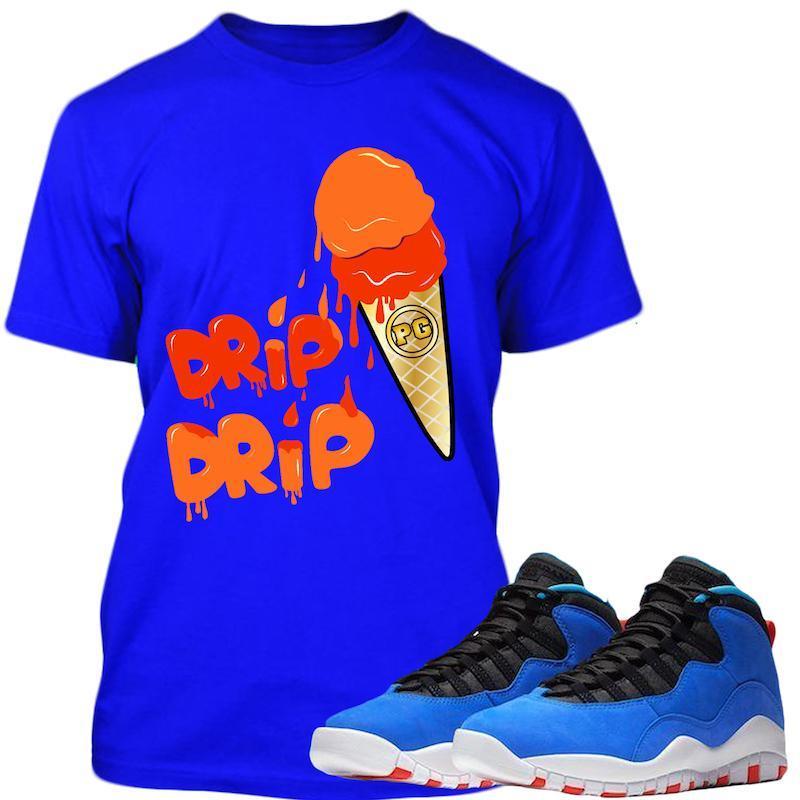 Jordan Retro 10 Racer Blue Tinker Sneaker Tees Shirts - ICE CREAM