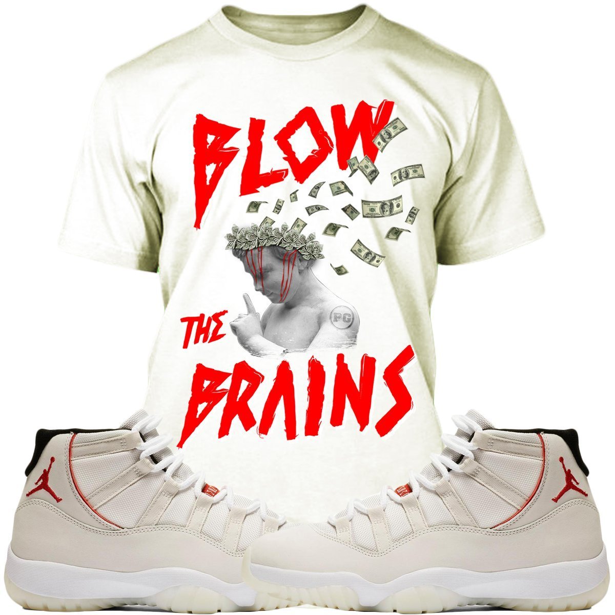 Jordan Retro 11 Platinum Sneaker Tees Shirt - BRAINS PG