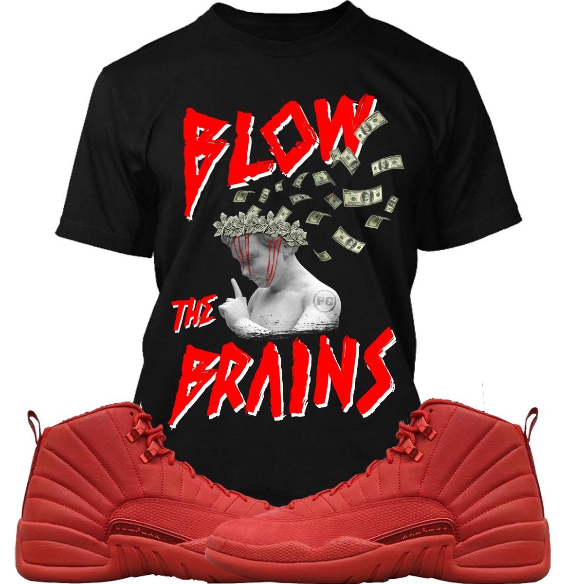 Jordan Retro 12 Gym Red Sneaker Tees Shirts - BRAINS PG