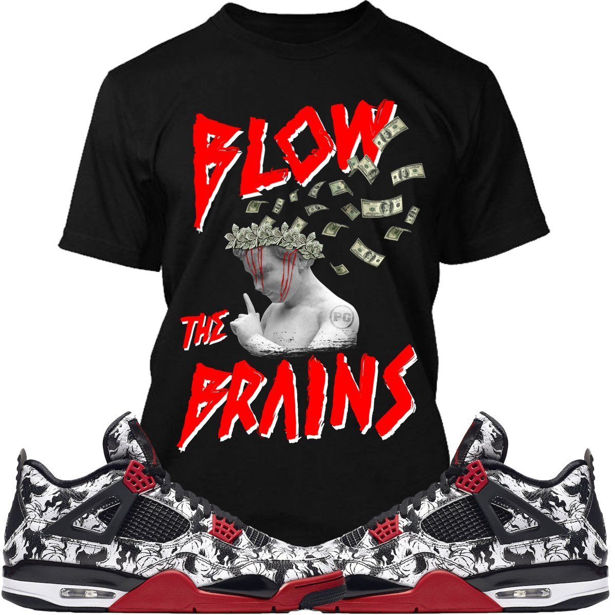 Jordan Retro 4 Tattoo Sneaker Tees Shirt - BRAINS PG