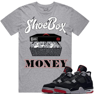 Jordan Retro 4 Bred 2019 Sneaker Tees Shirt - SHOE BOX PG