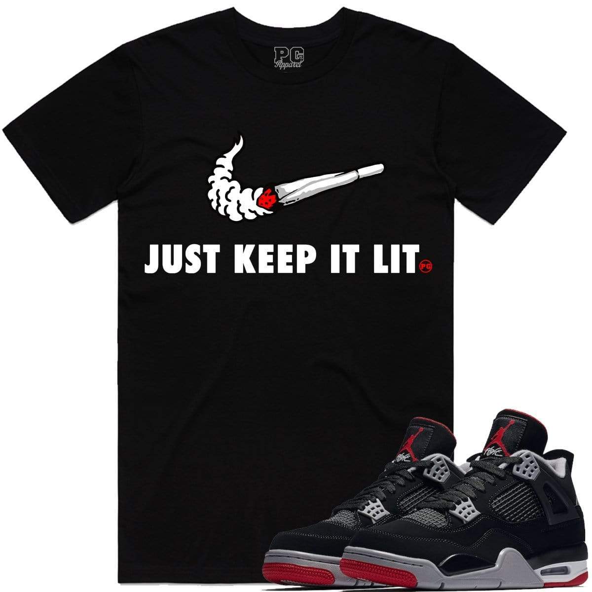 Jordan Retro 4 Bred 2019 Sneaker Tees Shirt - SWOOSH PG