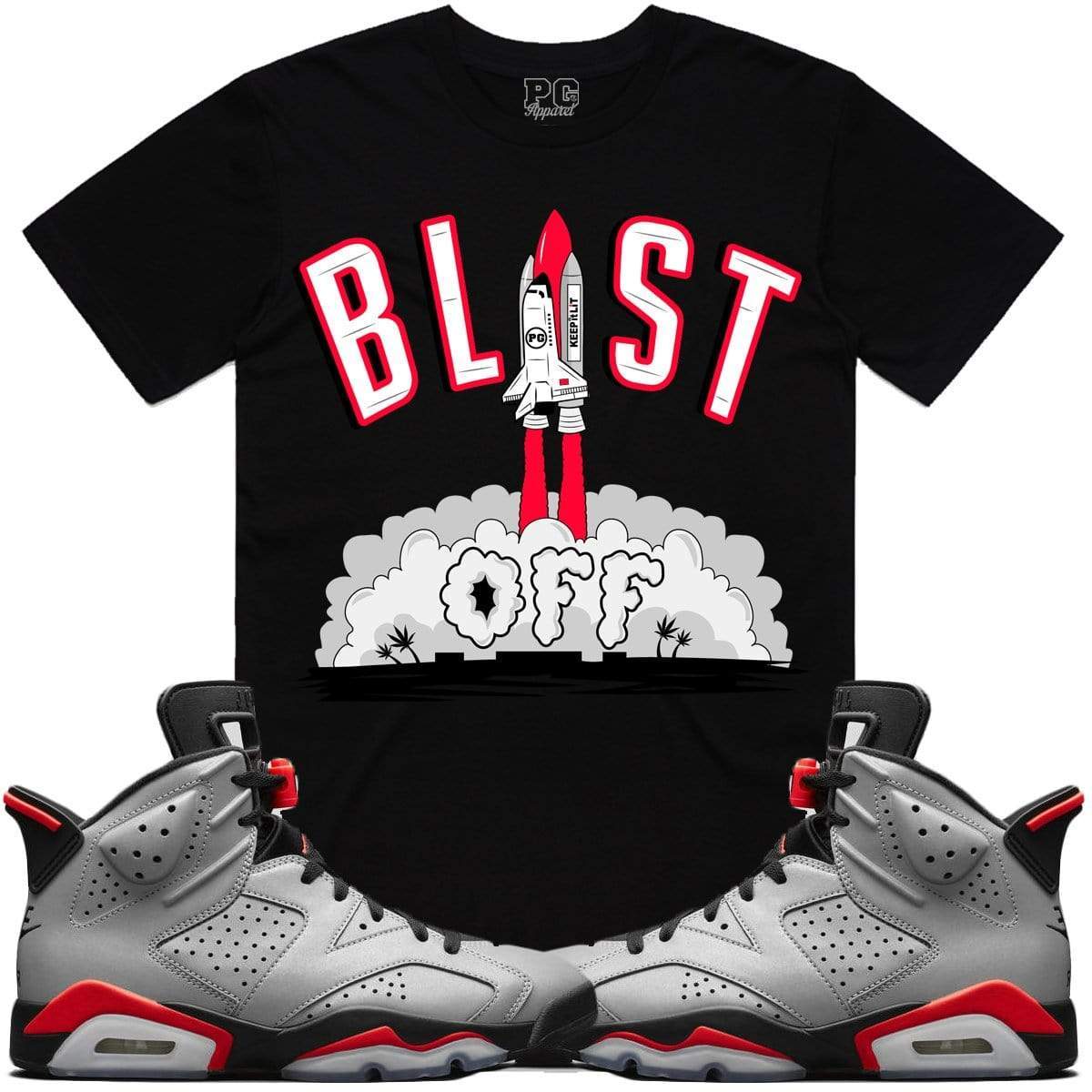 Jordan Retro 6 Reflective 3M Sneaker Tees Shirt - BLAST PG