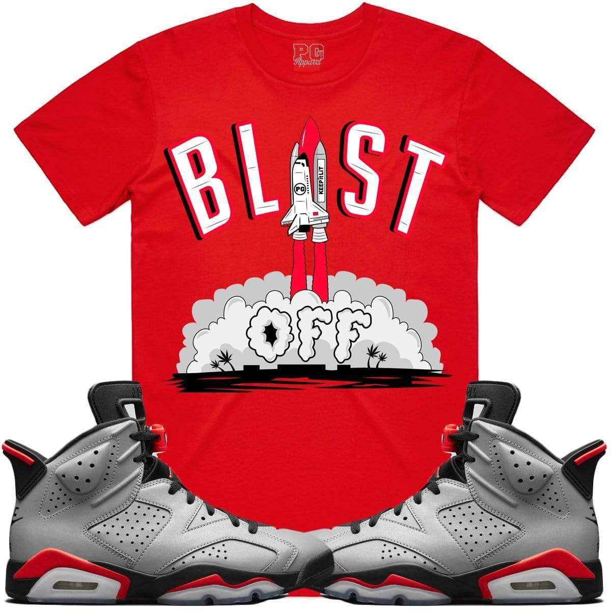 Jordan Retro 6 Reflective 3M Sneaker Tees Shirt - BLAST PG