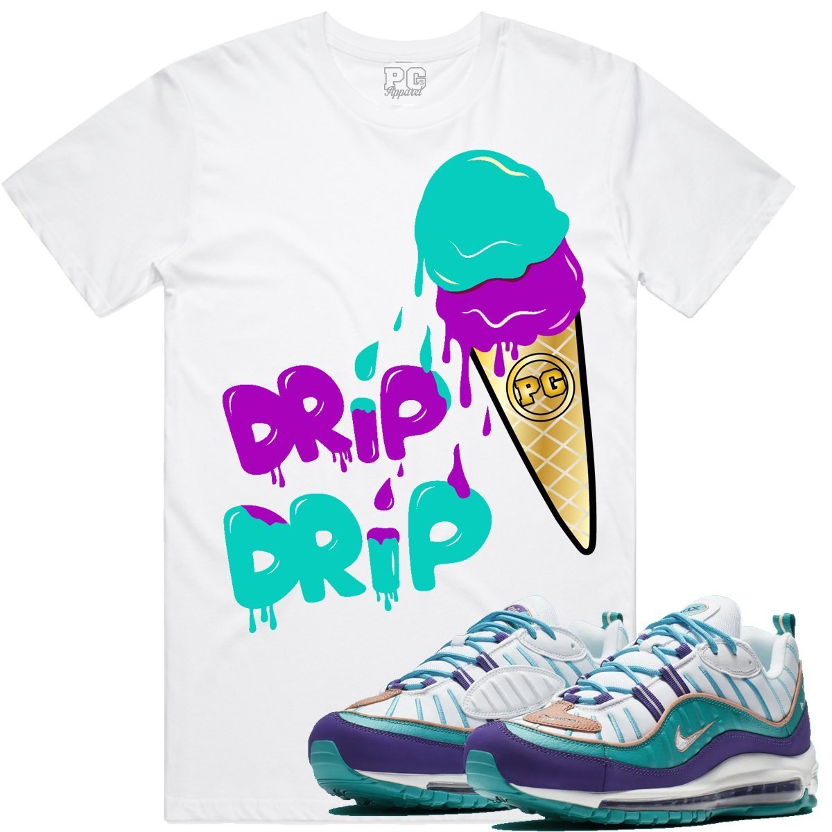 Nike Air Max 98 Charlotte Sneaker Tees Shirts - ICE CREAM PG