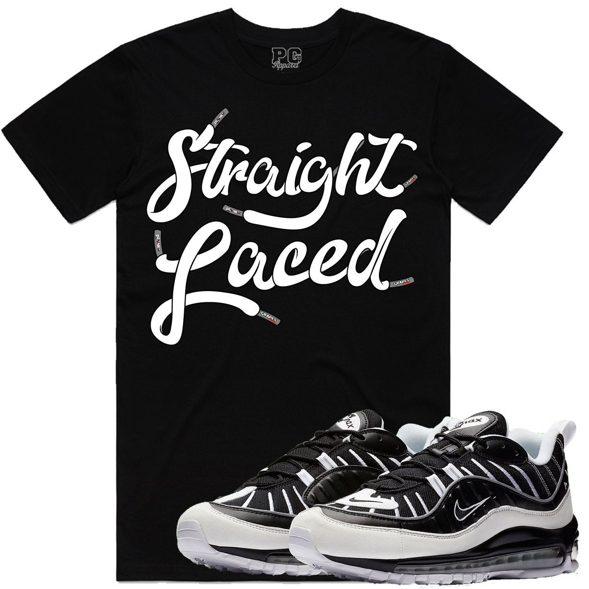 Nike Air Max 98 Oreo Black White Sneaker Tees Shirts - STRAIGHT LACED PG