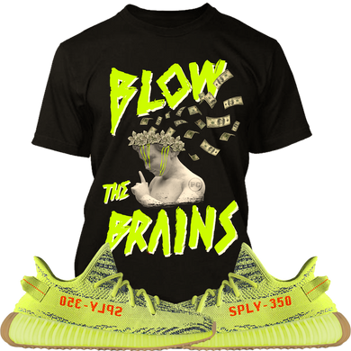Yeezy 350 Boost Semi Frozen Yellow Sneaker Tees Shirt - BRAINS PG