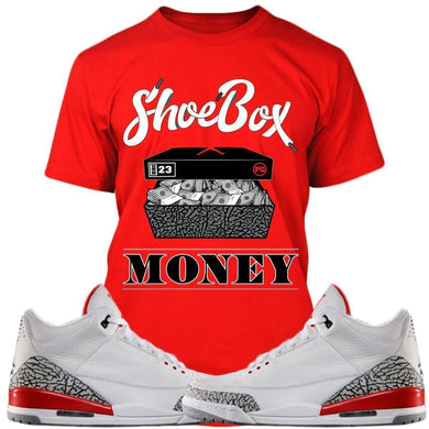Air Jordan 3s Katrina Sneaker Tees Shirt - SHOE BOX MONEY PG