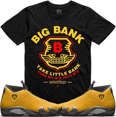 Jordan 14 Alternate Ferrari Yellow Sneaker Tees Shirt - BIG BANK