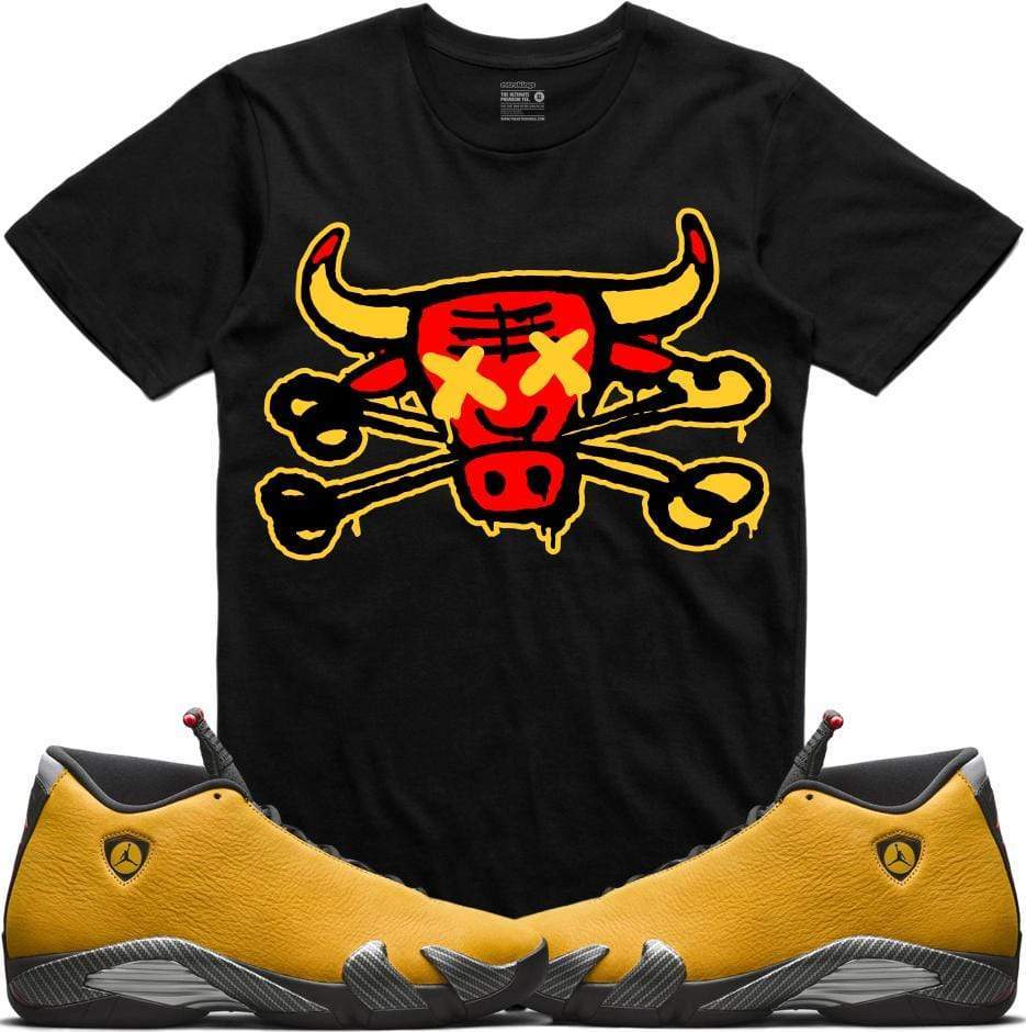 Jordan 14 Alternate Ferrari Yellow Sneaker Tees Shirt - BULLY BONES