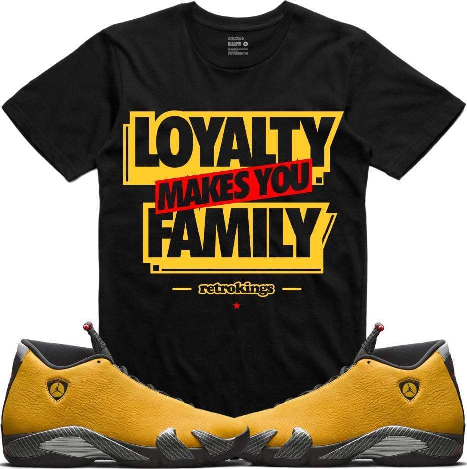 Jordan 14 Alternate Ferrari Yellow Sneaker Tees Shirt - LOYALTY