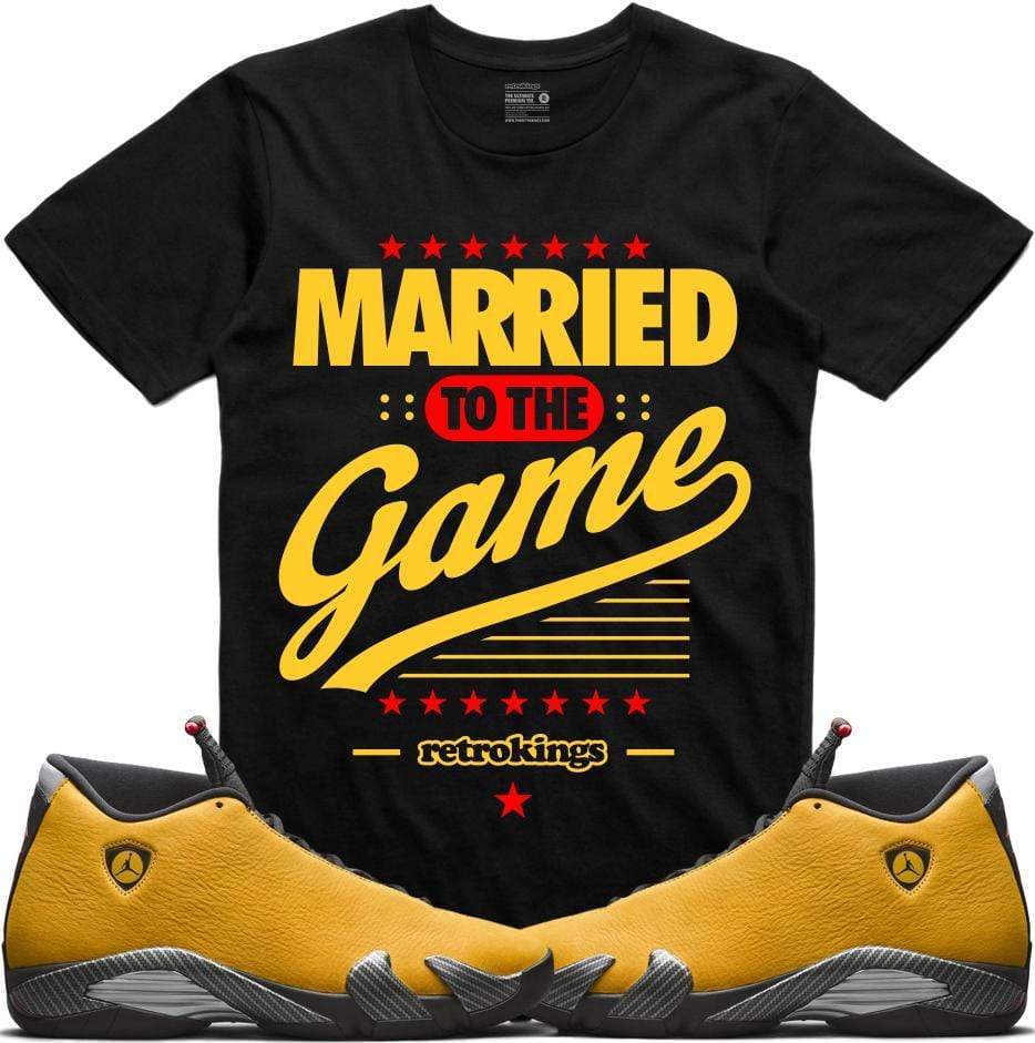 Jordan 14 Alternate Ferrari Yellow Sneaker Tees Shirt - MARRIED GAME