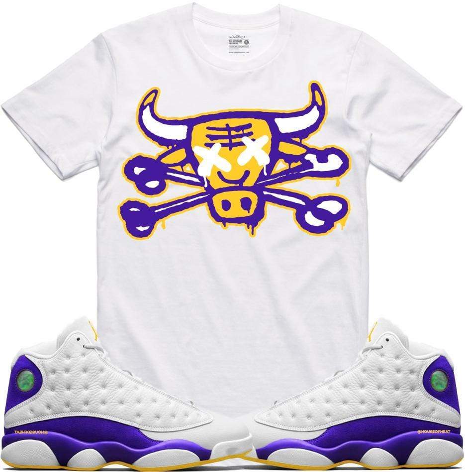 Jordan Retro 13 Lakers Sneaker Tees Shirt - BULLY BONES