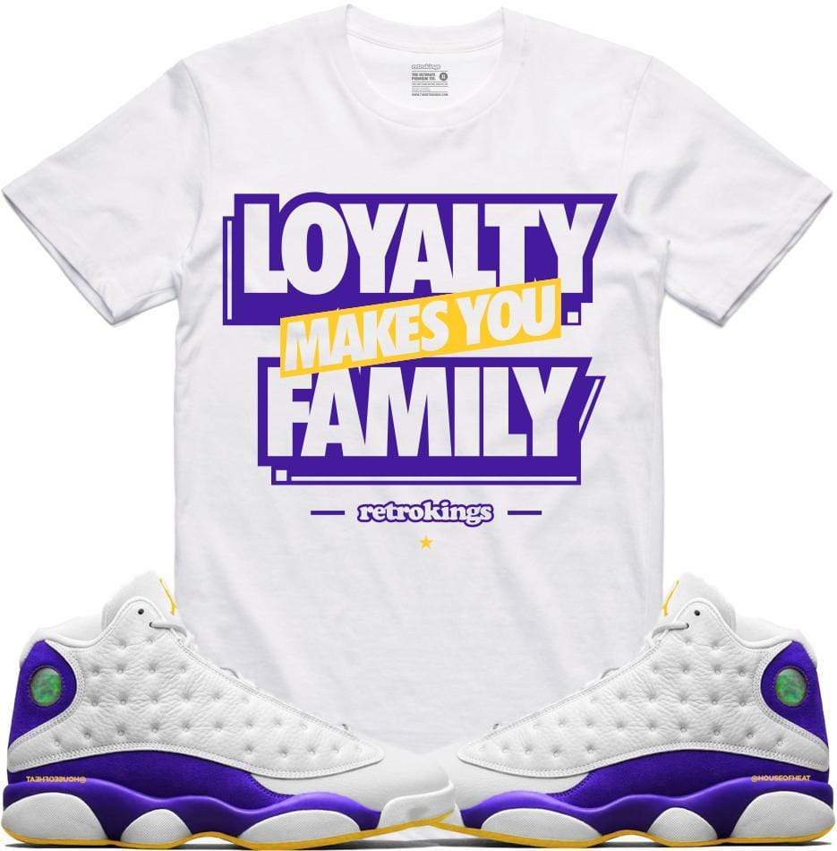 Jordan Retro 13 Lakers Sneaker Tees Shirt - LOYALTY