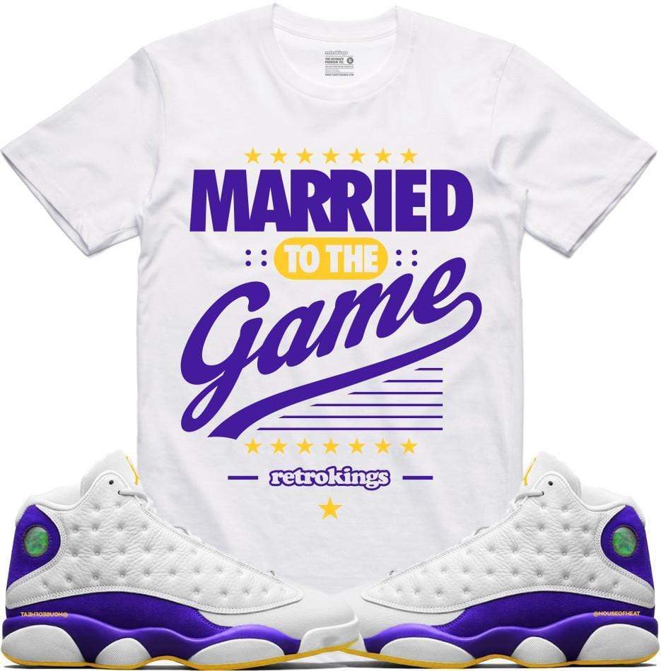 Jordan Retro 13 Lakers Sneaker Tees Shirt - MARRIED GAME