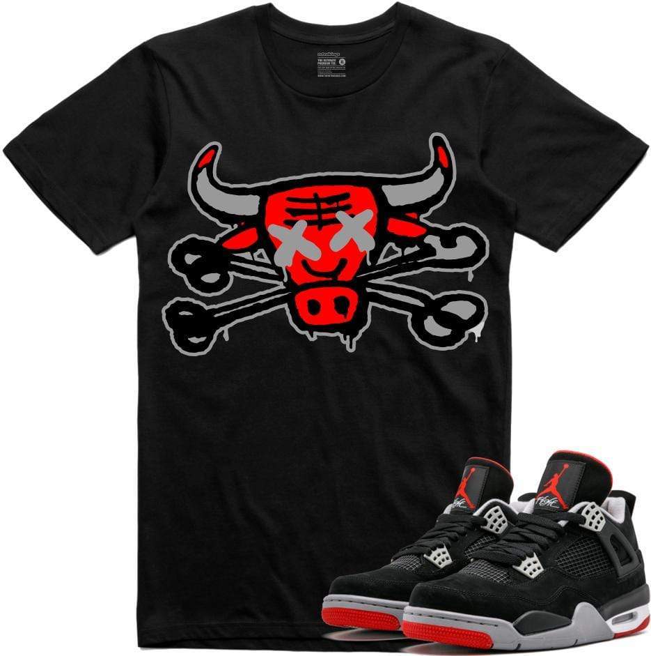 Jordan Retro 4 Bred 2019 Sneaker Tees Shirt - BULLY BONES