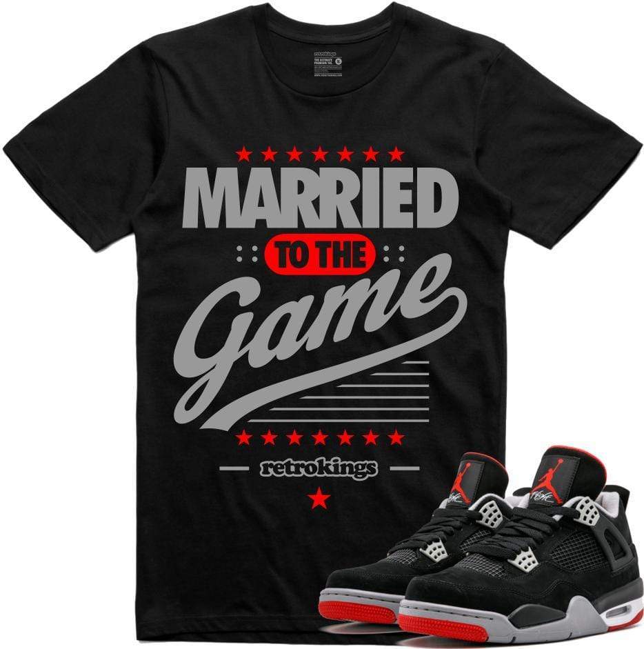 Jordan Retro 4 Bred 2019 Sneaker Tees Shirt - MARRIED GAME