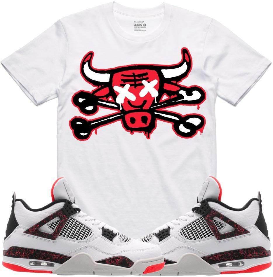 Jordan Retro 4 Hot Lava Sneaker Tees Shirt - BULLY BONES