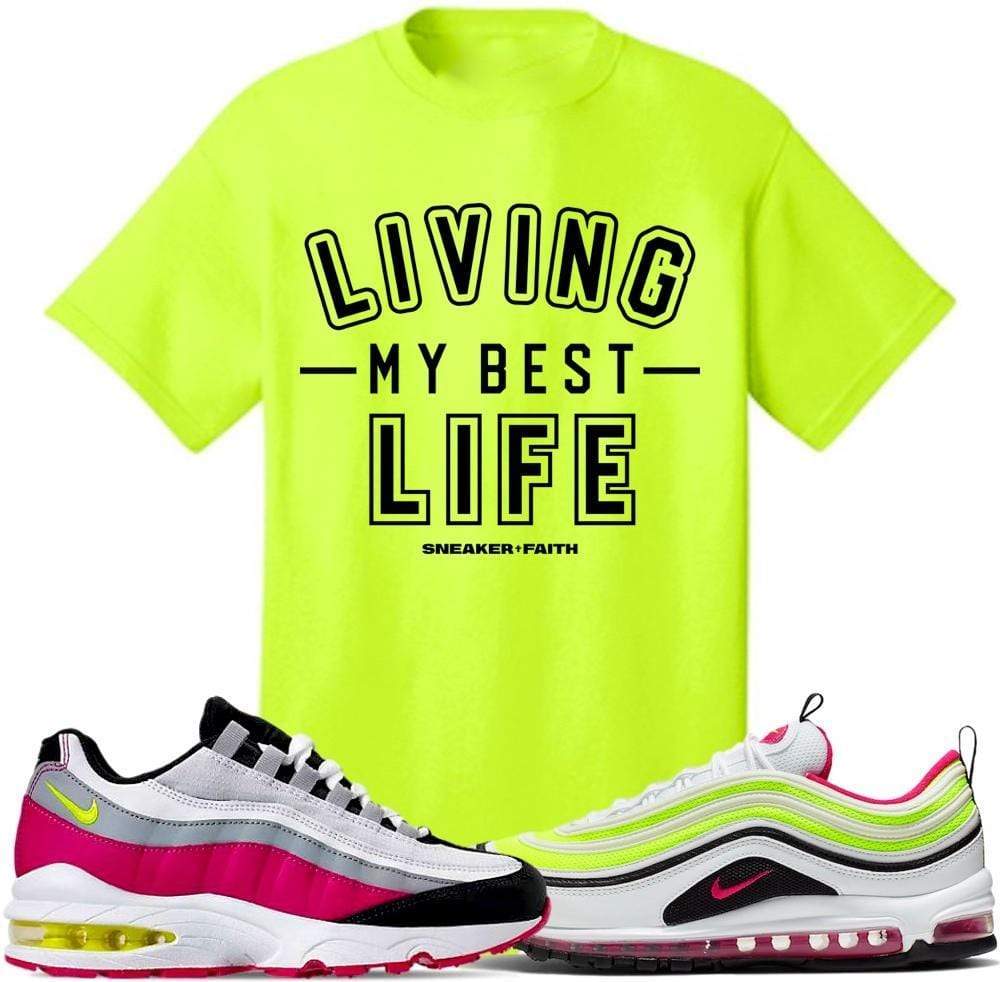 Air Max White Rush Pink Volt Sneaker Tees Shirt to Match - BEST LIFE