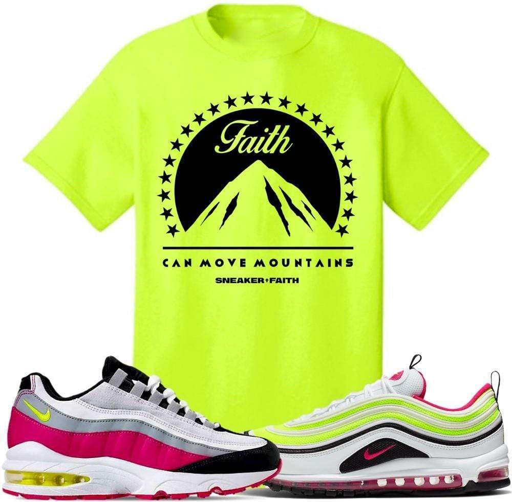 Air Max White Rush Pink Volt Sneaker Tees Shirt to Match - WALK BY FAITH