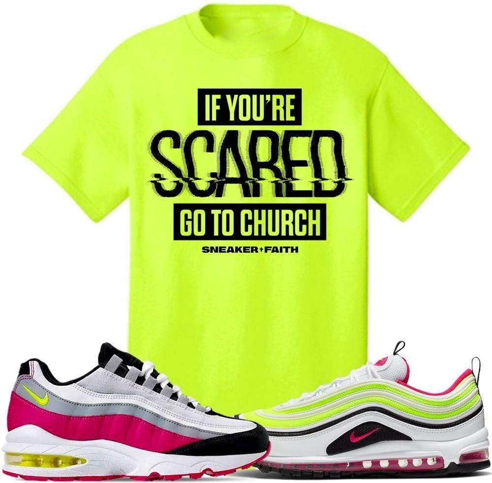 Air Max White Rush Pink Volt Sneaker Tees Shirt to Match - SCARED