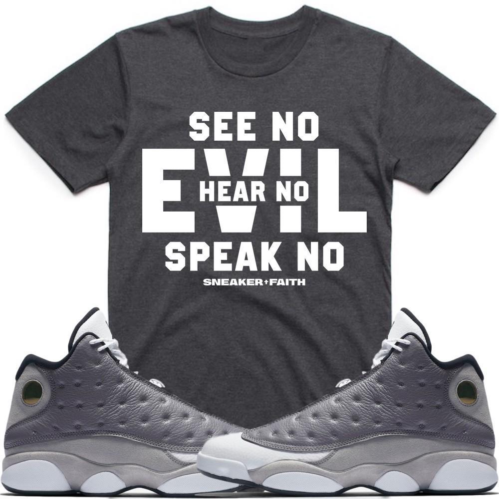 EVIL Sneaker Tees Shirt - Jordan Retro 13 Atmosphere Grey