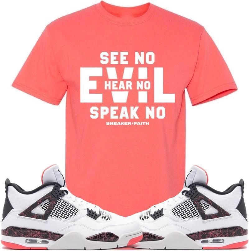 EVIL Sneaker Tees Shirt - Jordan Retro 4 Hot Lava