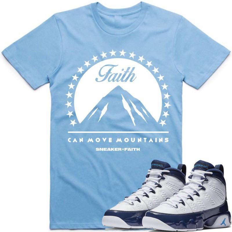 Jordan 9 Blue Pearl All Star Carolina Sneaker Tees Shirt to Match - MOVE MOUNTAINS