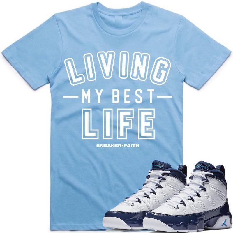 Jordan 9 Blue Pearl All Star Carolina Sneaker Tees Shirt to Match - MY BEST LIFE