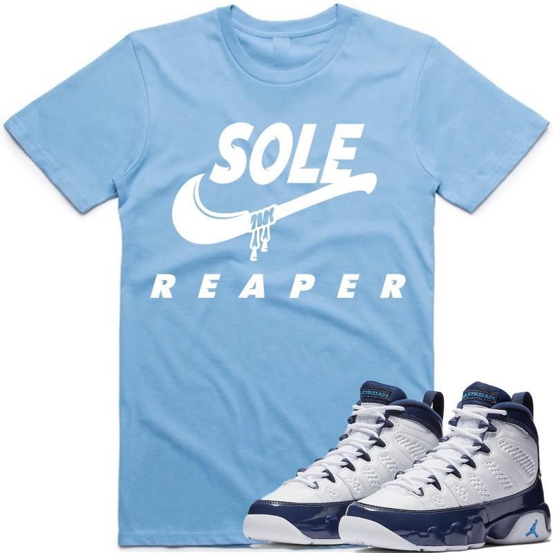 Jordan 9 Blue Pearl All Star Carolina Sneaker Tees Shirt to Match - SOLE REAPER