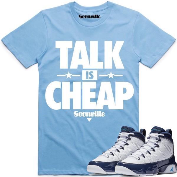 Jordan 9 Blue Pearl All Star Carolina Sneaker Tees Shirt to Match - TALK IS CHEAP